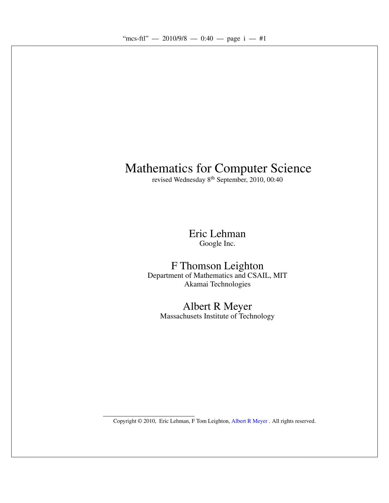 krijgen het formulier Verzamelen Mathematics for Computer Science : Eric Lehman : Free Download, Borrow, and  Streaming : Internet Archive